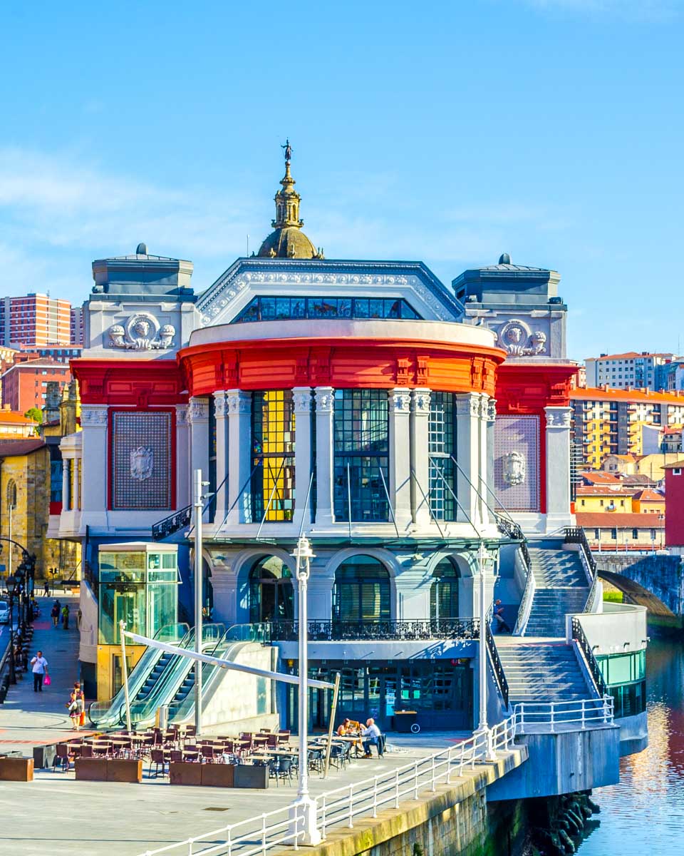 La Ribera Market seen on a bike tour of Bilbao Spain