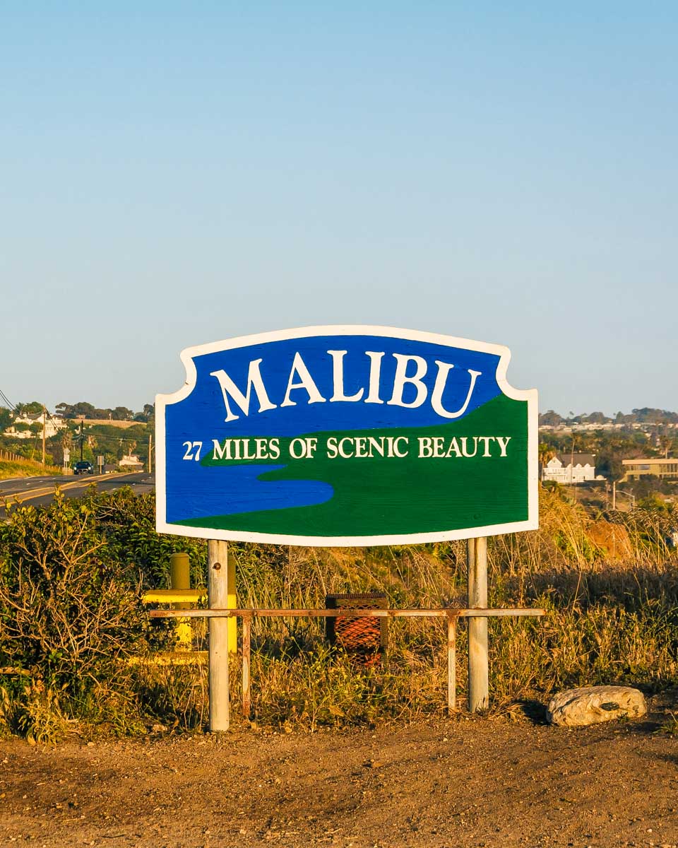Malibu Sign in Malibu on a tour from Los Angeles California