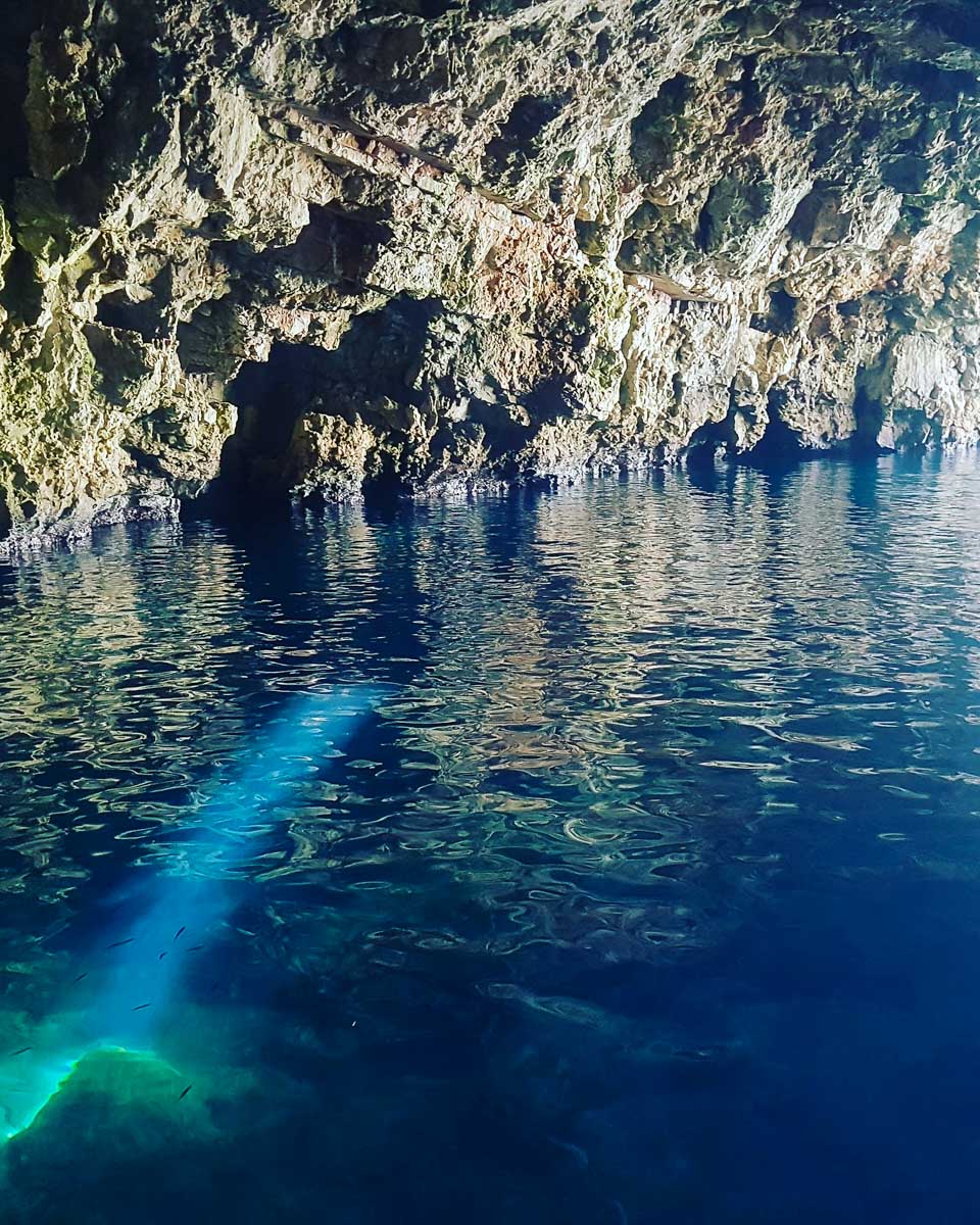 Mario Rent green cave seen on a tour from Hvar Croatia
