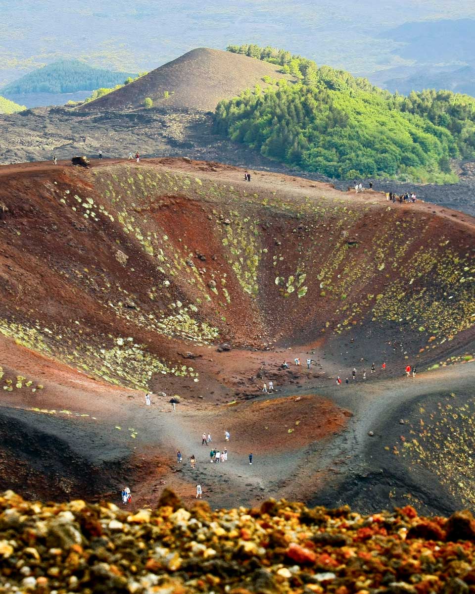 Mt Etna crater seen on a tour from Catania Sicily Italy