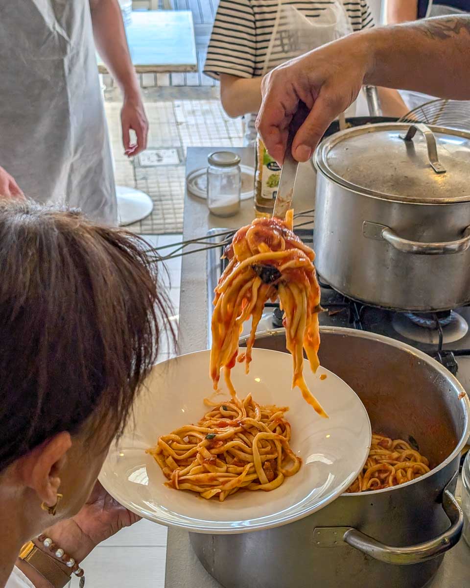 Pasta-served-during-a-cooking-class-in-Amalfi-Italy