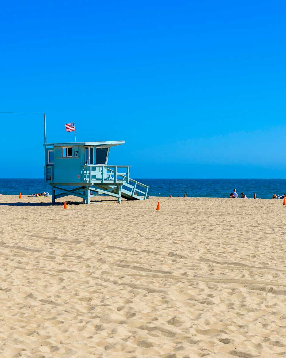 Santa Monica Beach in Los Angeles California on a sunny day
