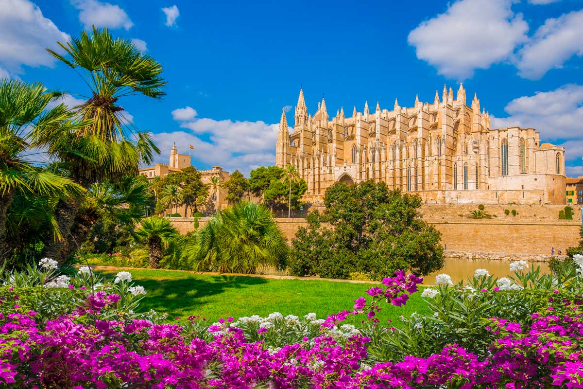 The Mallorca Cathedral in Mallorca Spain