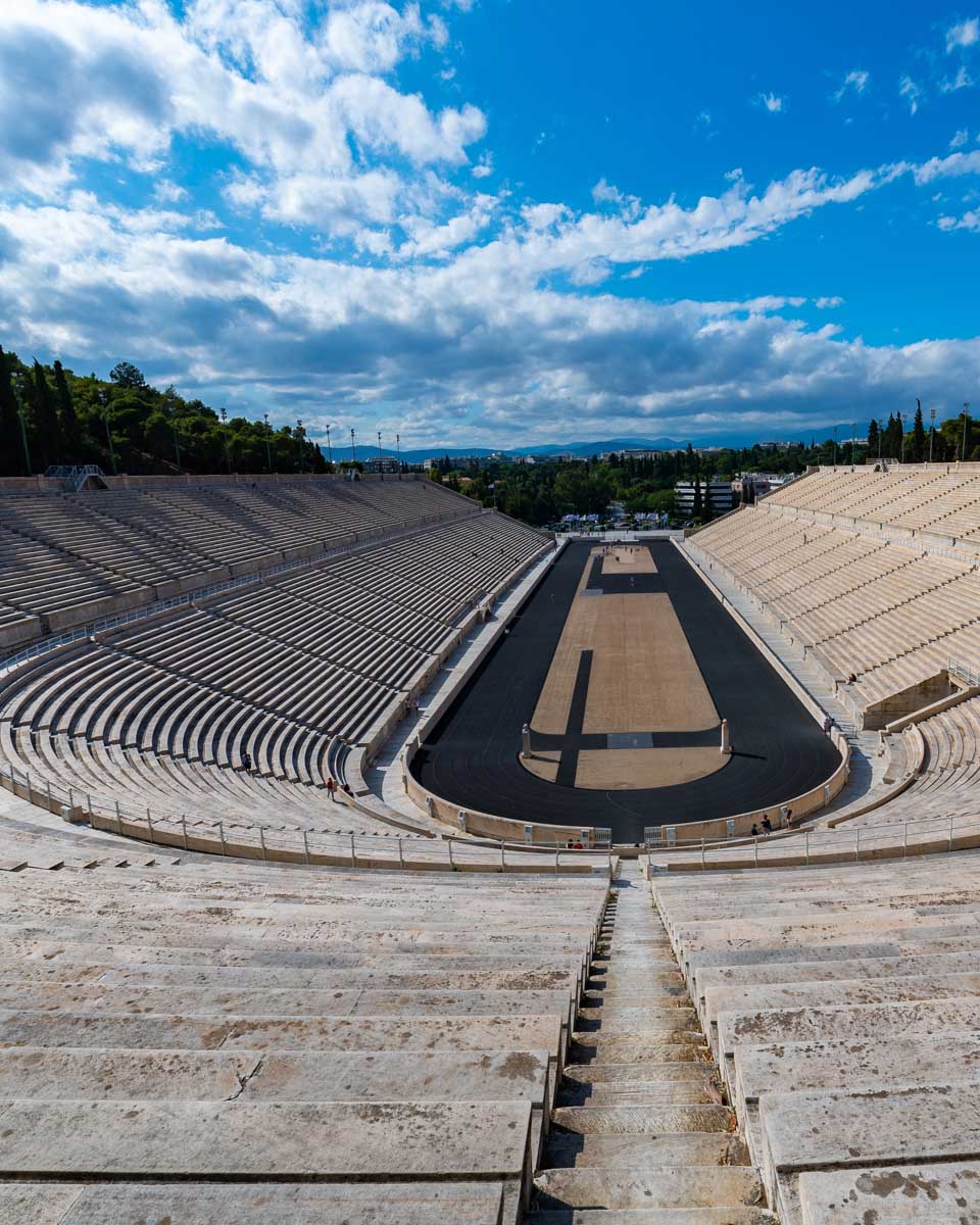 The Panathenaic Stadium seen on a tour in Athens Greece