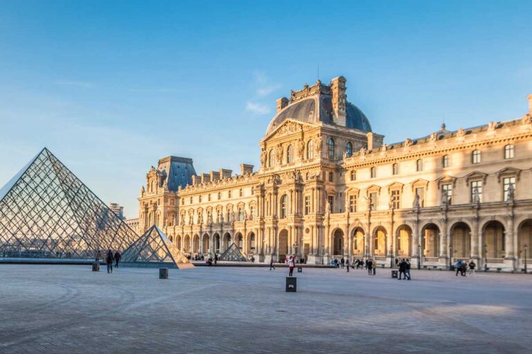 The outside of the Louvre in Paris France