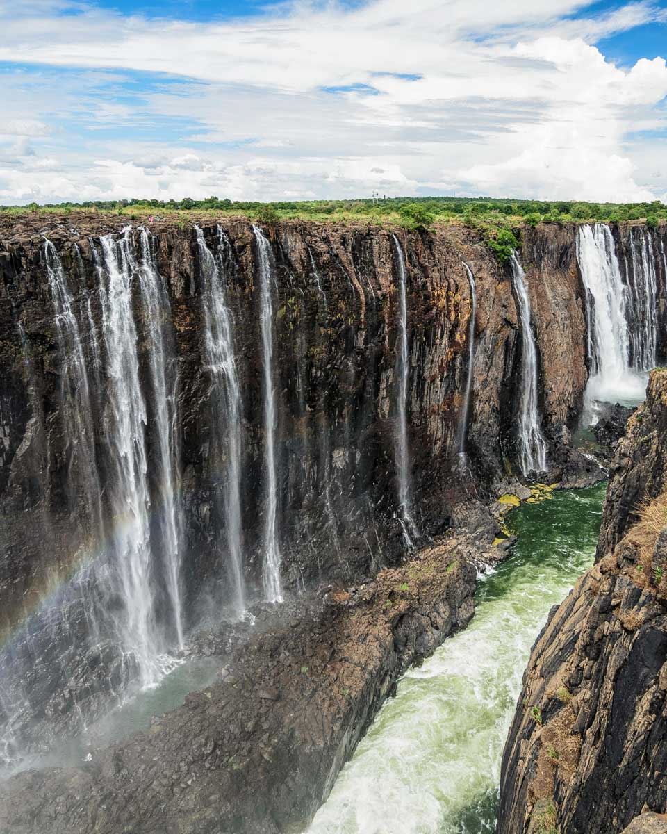 View of Victoria Falls on the edge on a tour from Victoria Falls