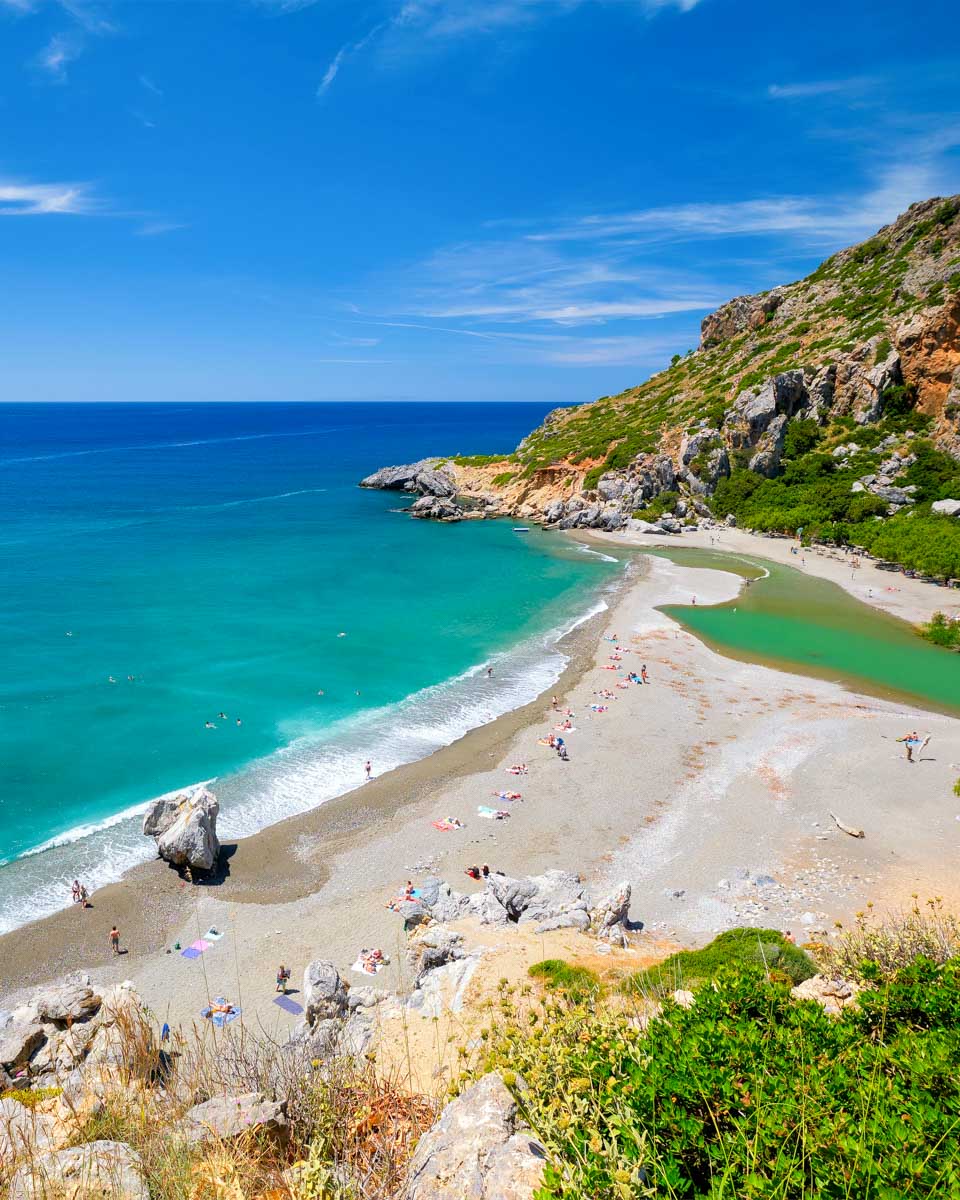 preveli beach seen on a tour from Crete Greece