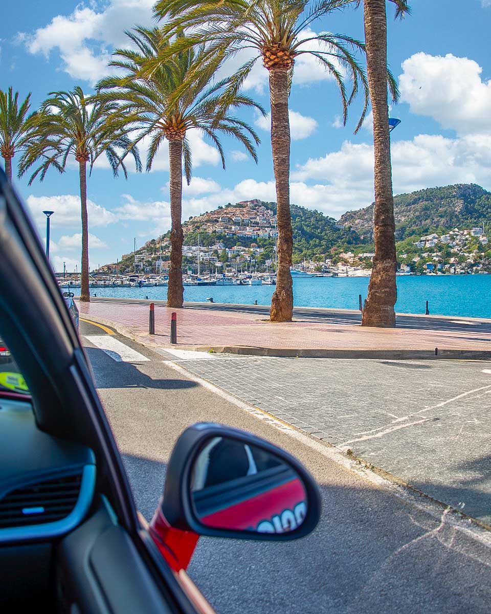 route_mallorca a sports car driving on a tour in Mallorca Spain