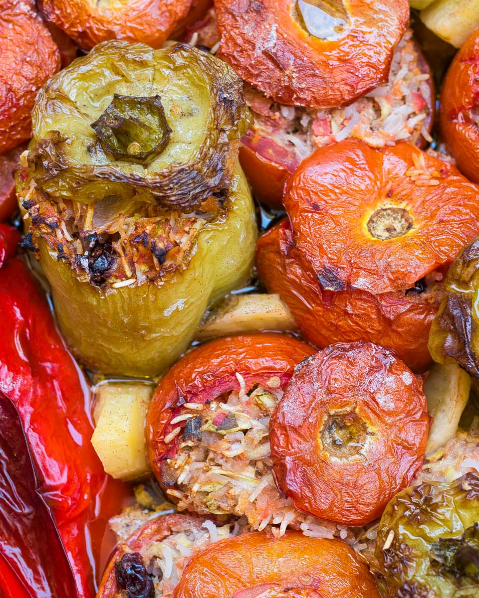 stuffed gemista made during a cooking class in Crete Greece