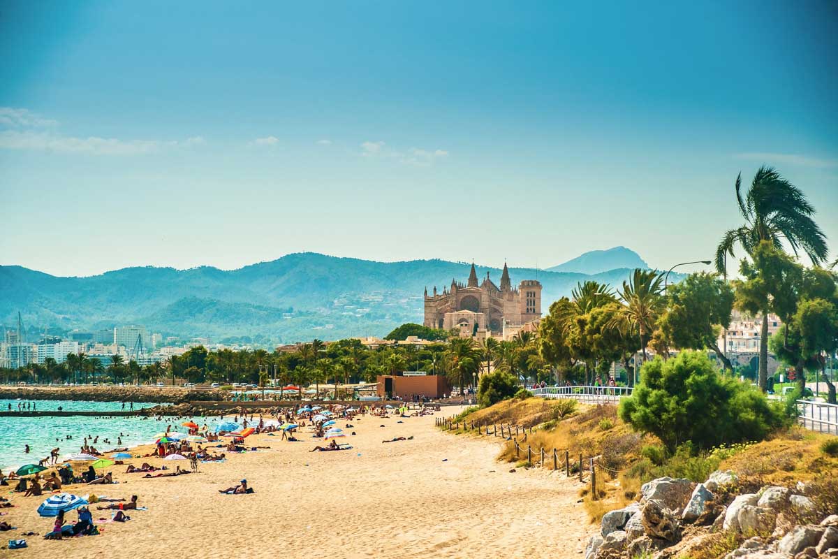 A beach in Palma de Mallorca Spain
