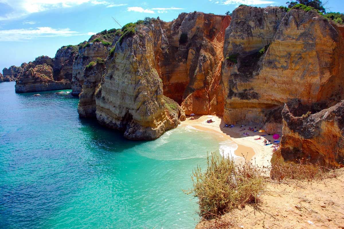 A beach near Albufeira on the Algarve coast Portugal