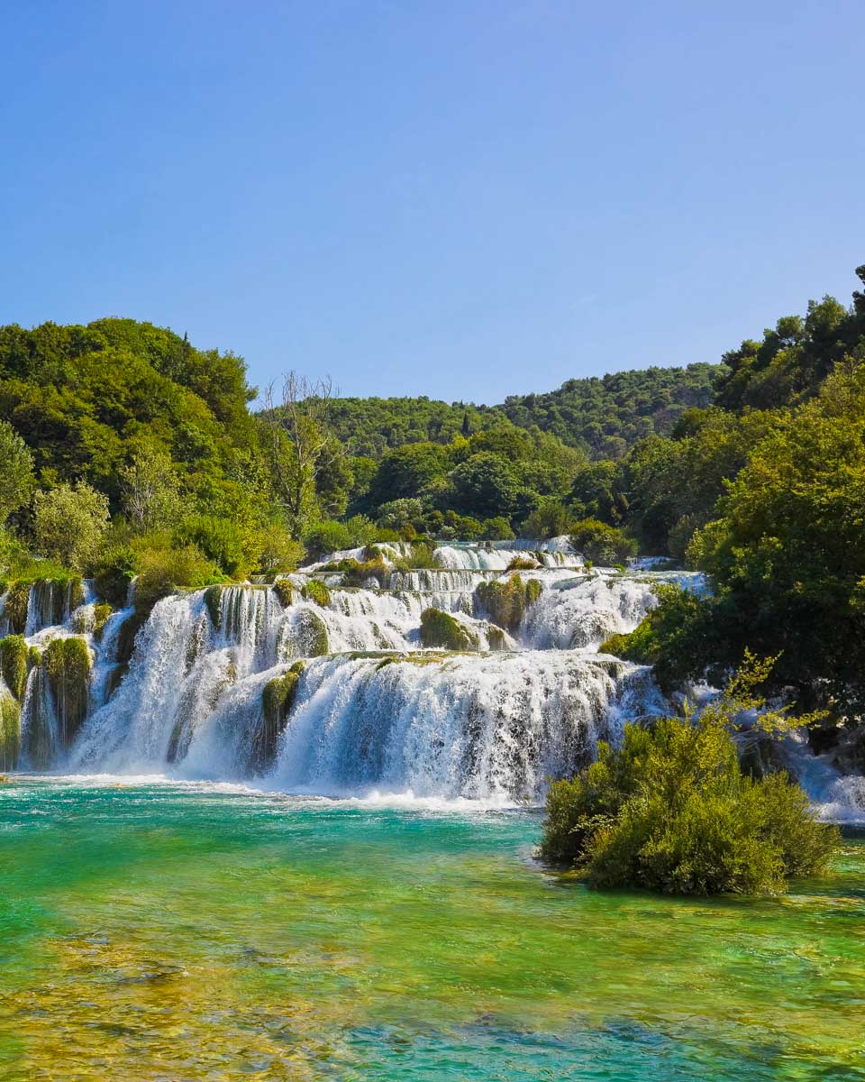 A-waterfall-in-Krka-National-Park-seen-on-a-tour-from-Zadar-Croatia