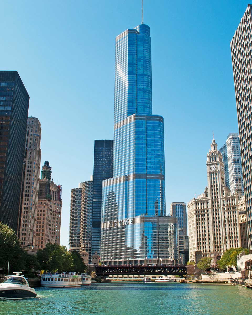Buildings seen on a cruise down the Chicago River Illinois