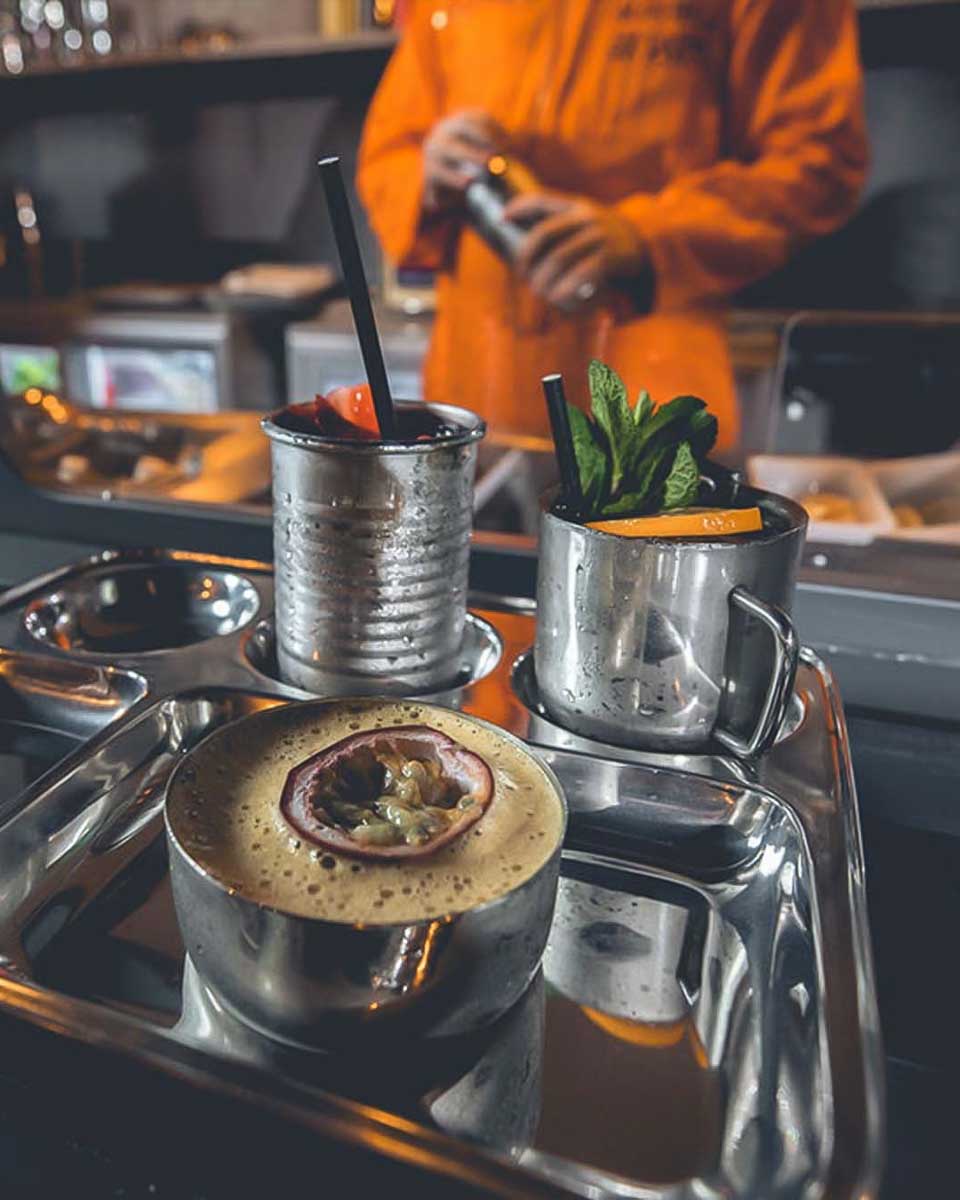 Cocktail being made at the Alcotraz Prison experience