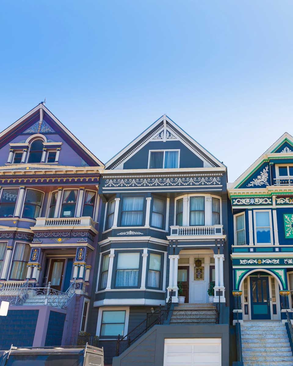 Colorful houses in Haight-Ashbury San Francisco