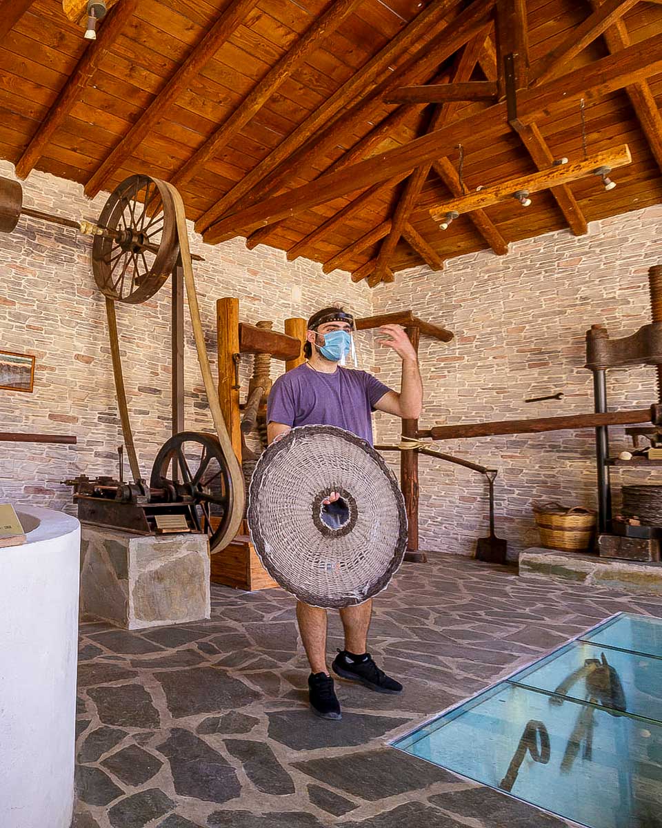 Corfu Olive Tours - The Governor's Olive Mill people learn about making olive oil on a tour from Corfu Greece 1