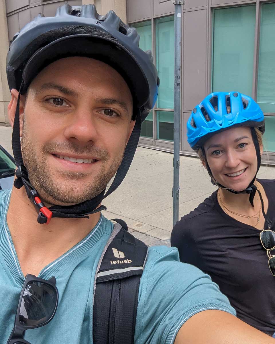 Daniel-and-Bailey-ride-ebikes-on-a-tour-in-Boston Massachusetts