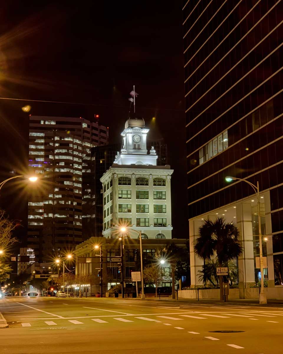 Downtown Tampa at night seen on a ghost tour in Tampa Florida