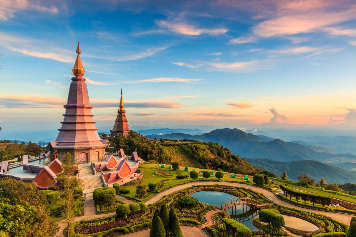 Landscape view of a temple in Thailand