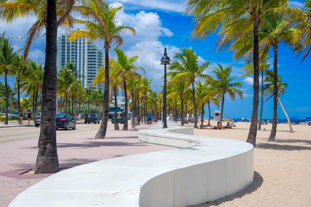 Las Olas Beach and Boulevard in Fort Lauderdale Florida