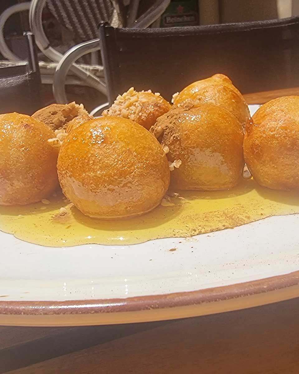 Lokma eaten on a food tour in Crete Greece