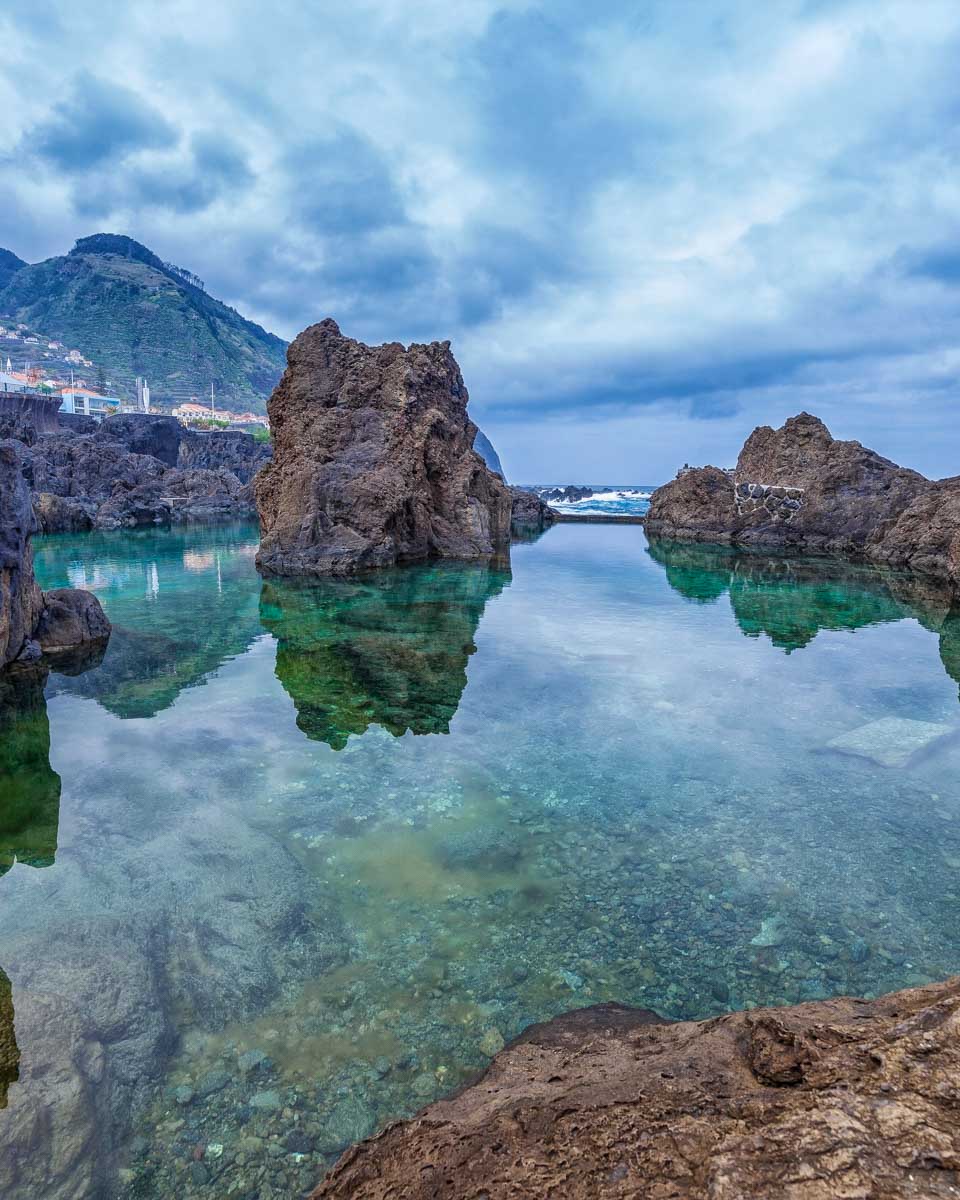 Natural volcanic pools with sea water in Porto Moniz Madeira Portugal