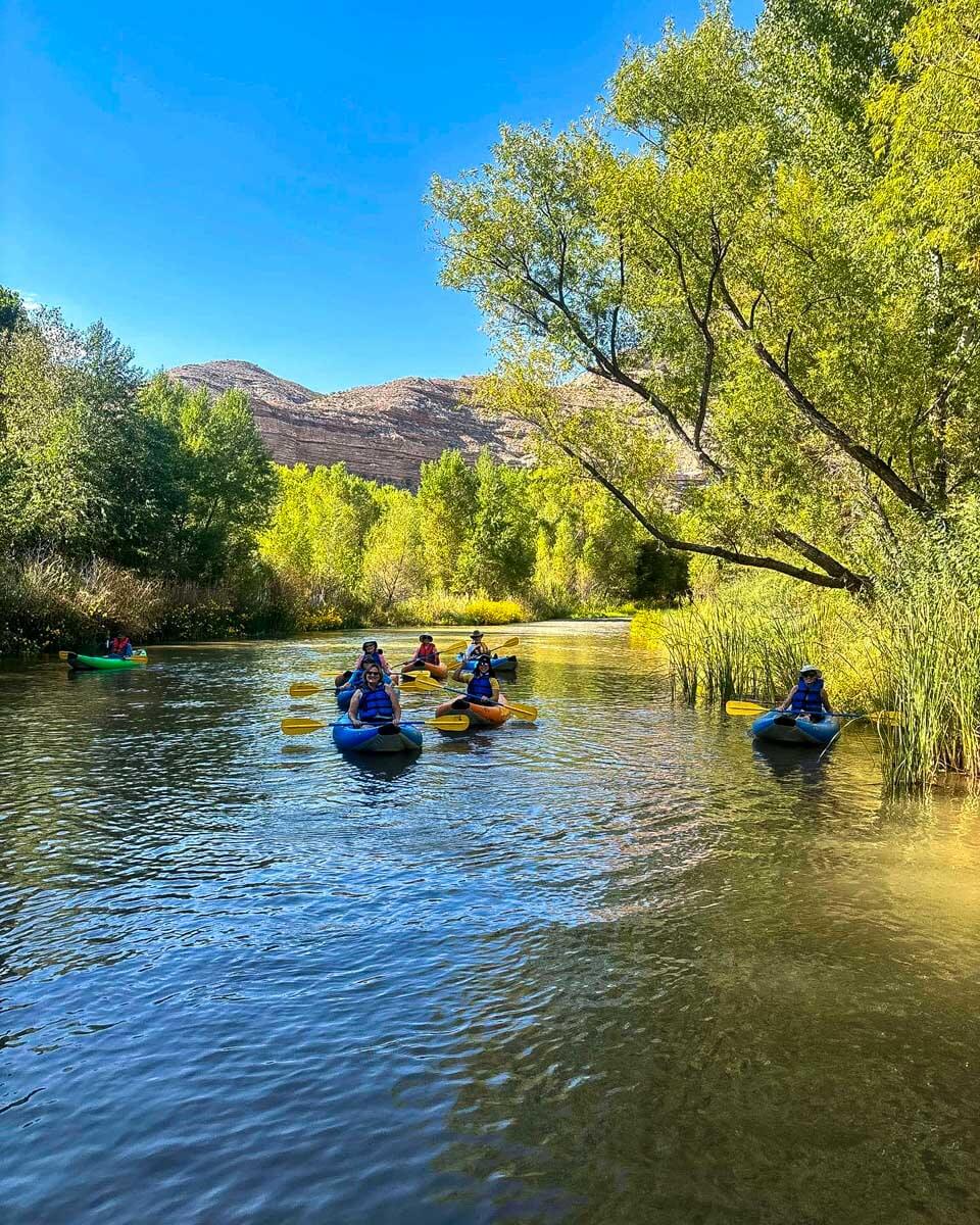 Outdoor Adventure Centers on a kayak tour from Sedona Arizona
