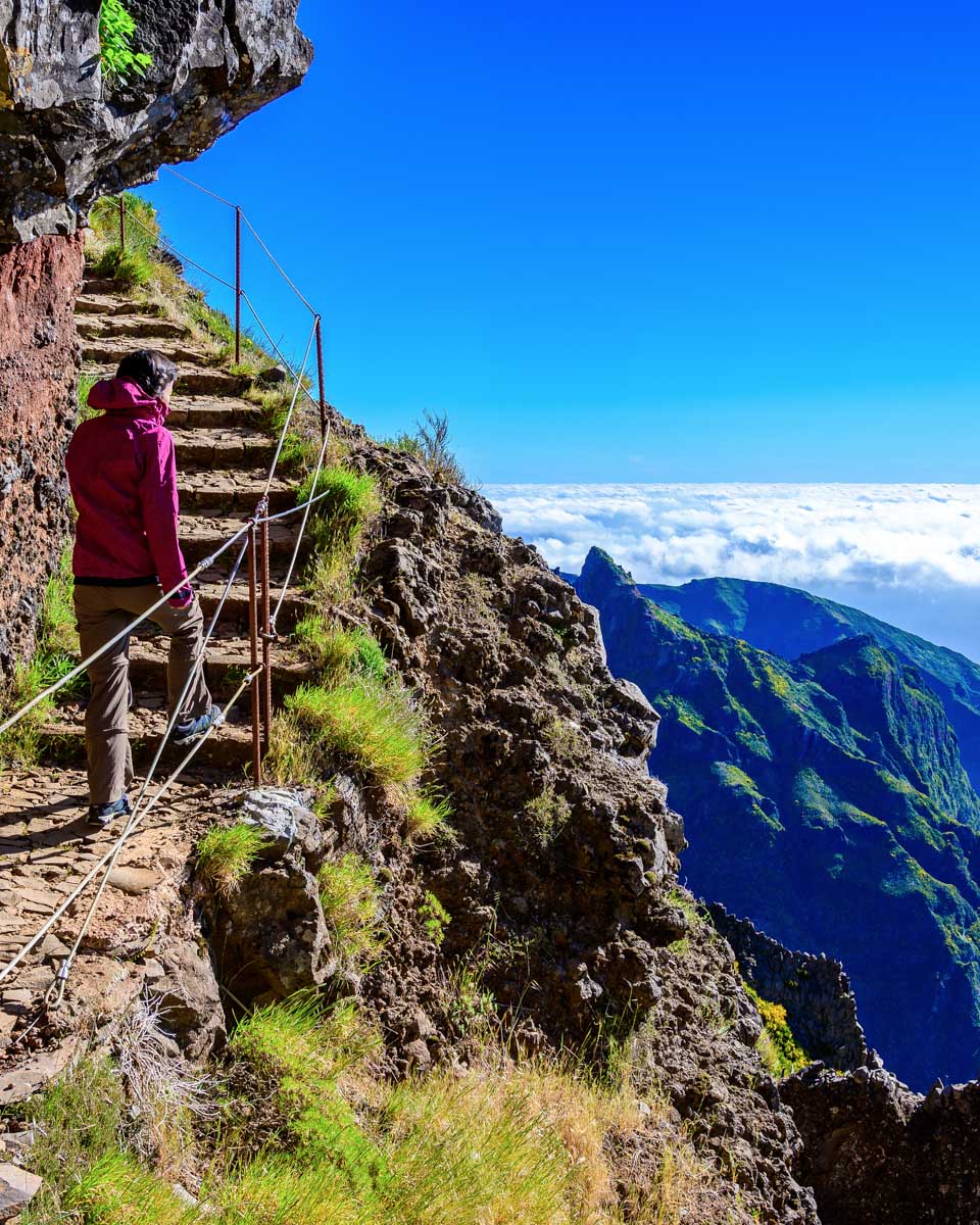 Part of the hike Pico do Arieiro to Pico Ruivo in Madeira Portugal