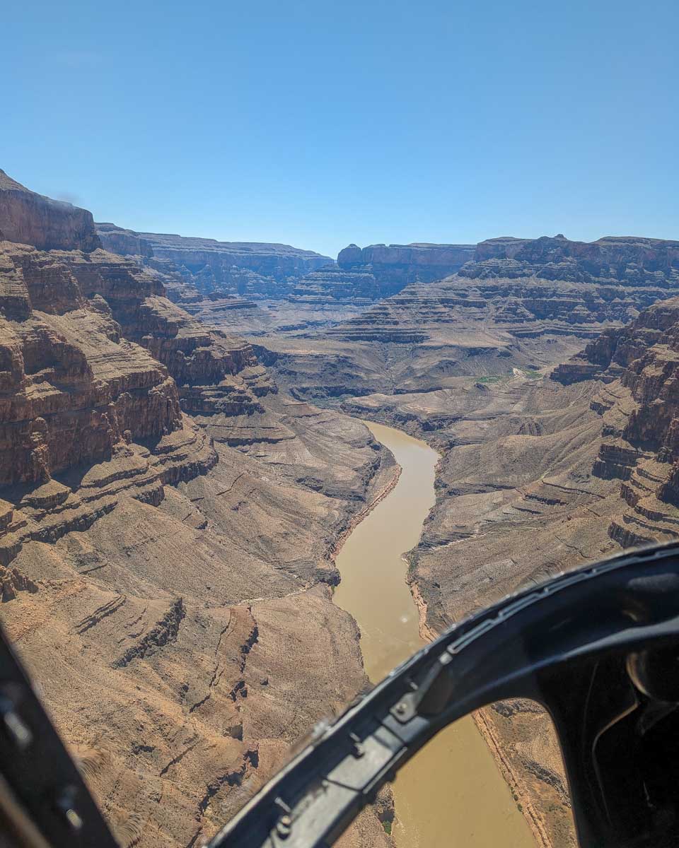 River-in-the-grand-canyon-seen-from-a-helicopter-on-a-tour-to-the-grand-canyon-from-Phoenix Arizona