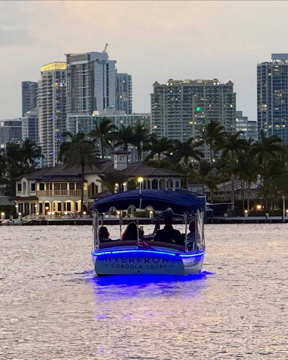 Riverfront Gondola Tours boat ride in Fort Lauderdale Florida