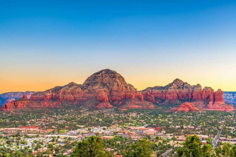 Sedona landscape and city in Arizona