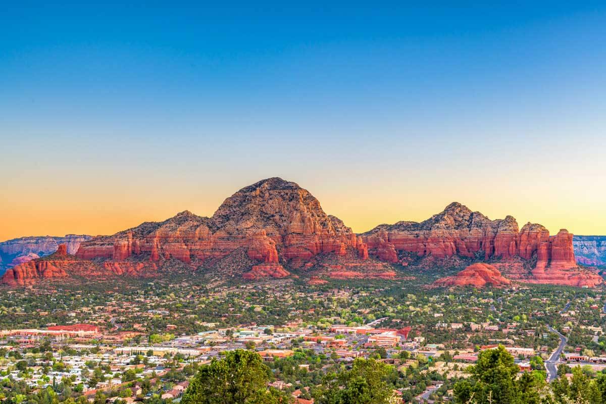 Sedona landscape and city in Arizona