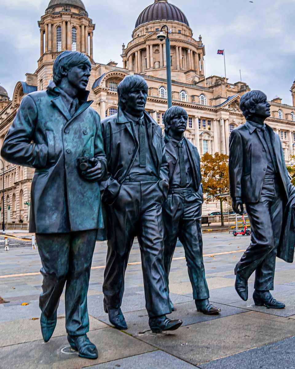 The Beatles statue seen on a tour in Liverpool England