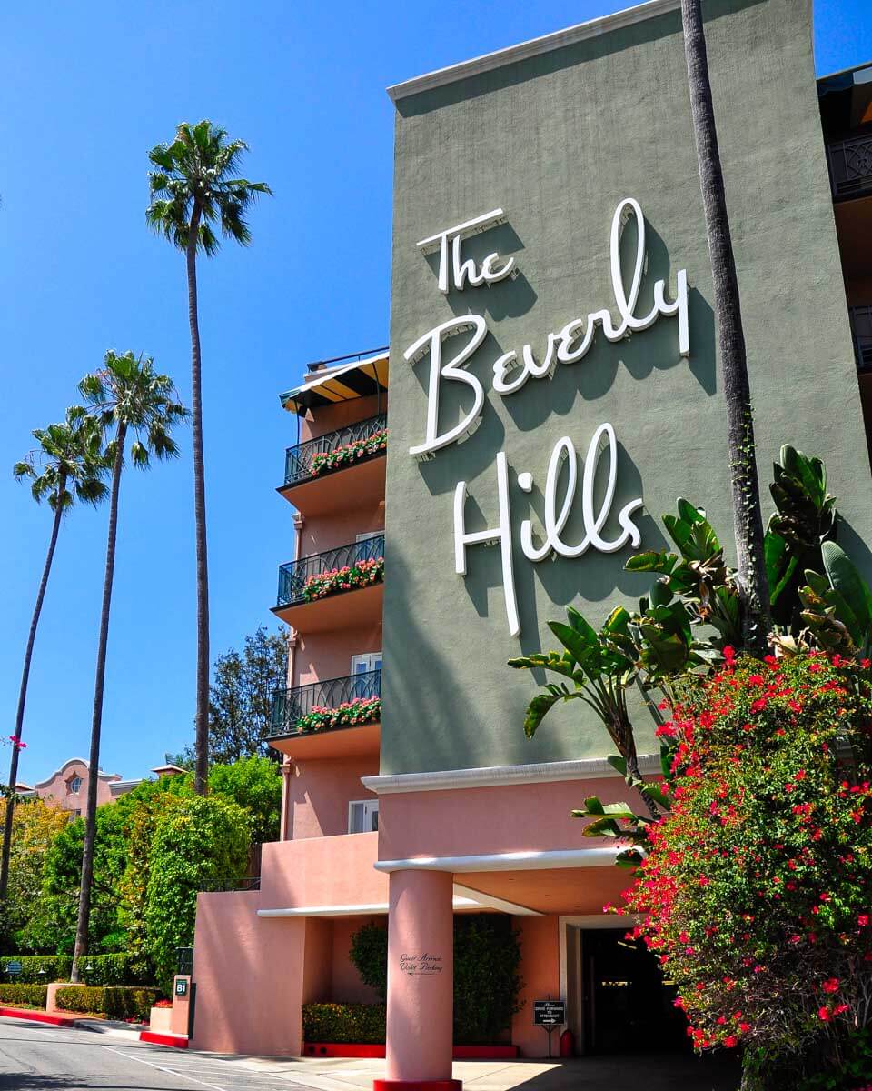 The Beverly Hills Hotel seen on a tour in Los Angeles California United States
