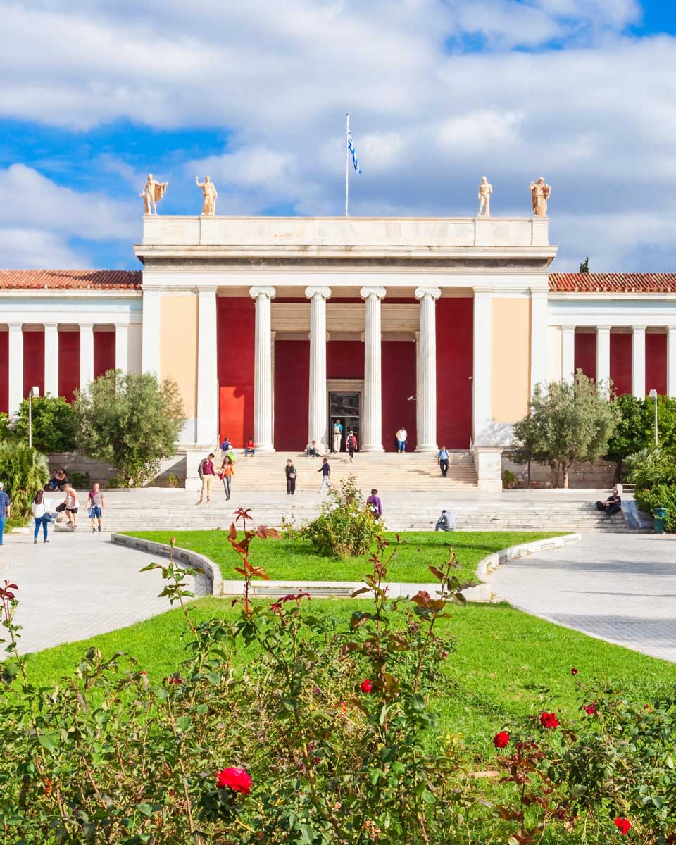 The outside of the National Archaeological Museum Athens Greece