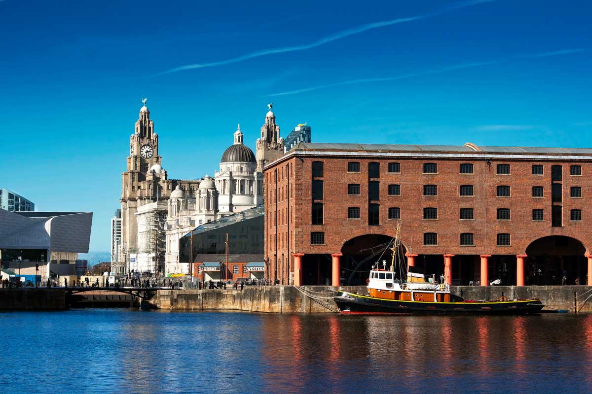 The waterfront in Liverpool England