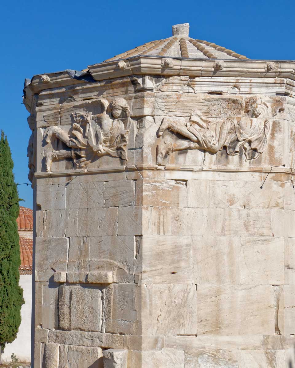 The wind tower in the roman forum Athens Greece