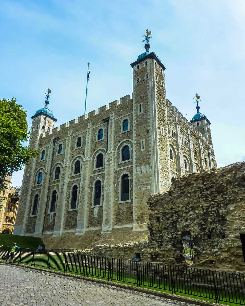 Tower of London or White Tower seen on a tour in London England