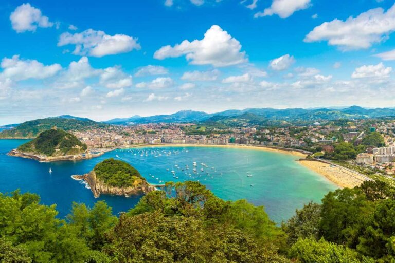 View and cityscape of San Sebastian Spain