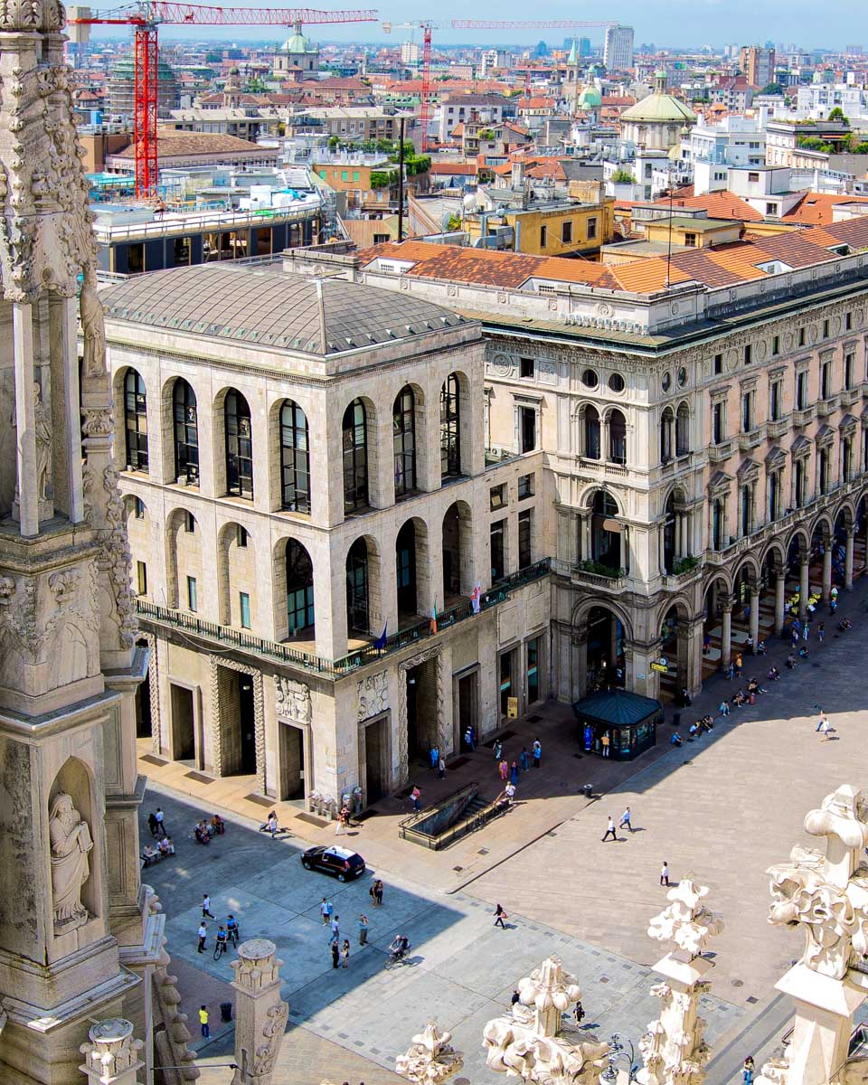 View of Milan from the roof of the Duomo Italy