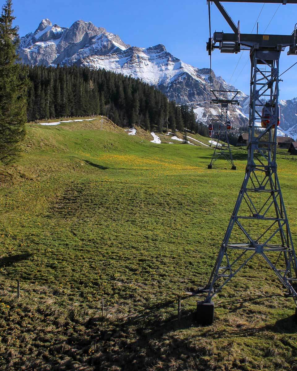 Views of mount pilatus from the cable car on a tour from Lucerne Switzerland