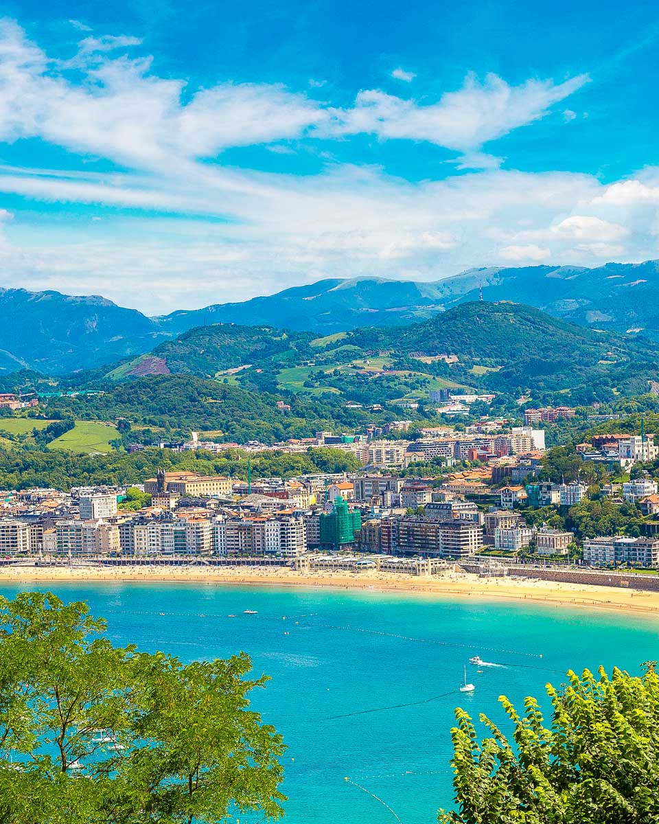 san sebastian beach of la concha seen on an ebike tour in Spain