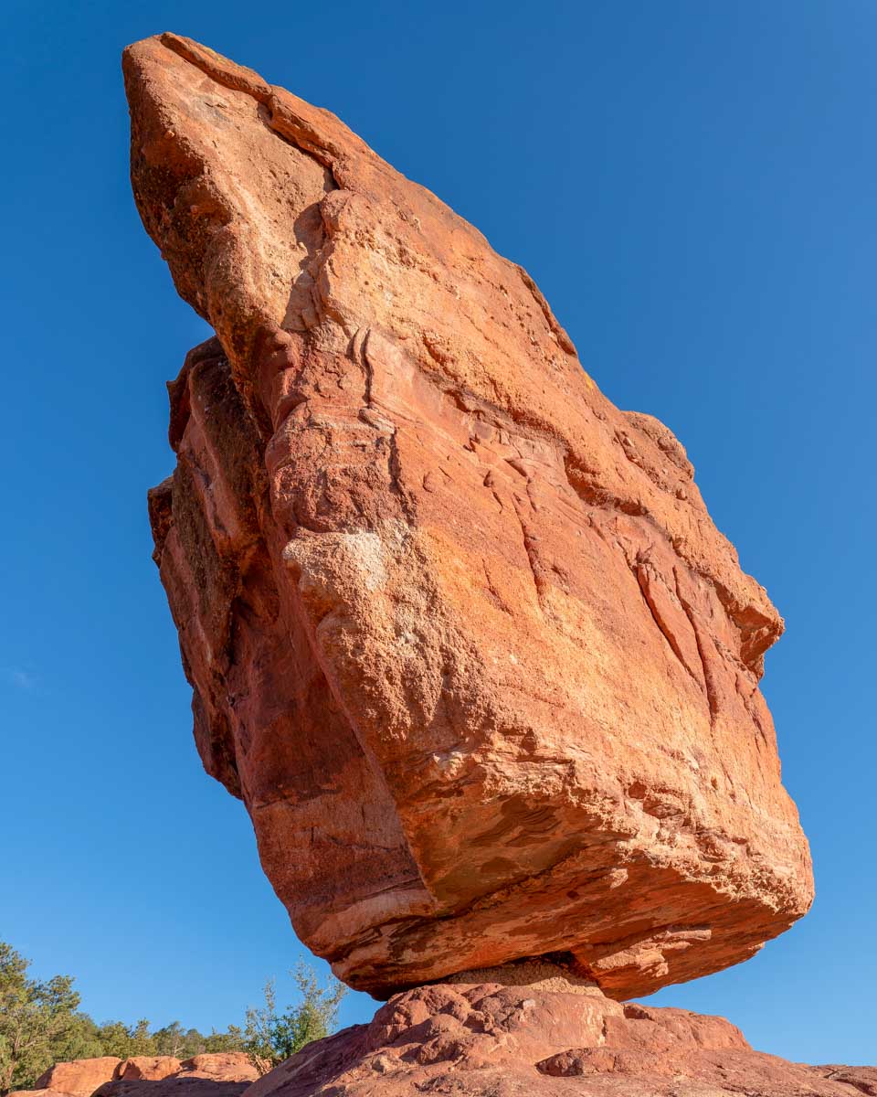 A balancing rock at the Garden of the Gods seen on a tour from Denver Colorado