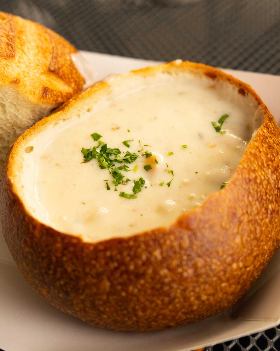 A-chowder-bowl-eaten-in Boston Massachusetts