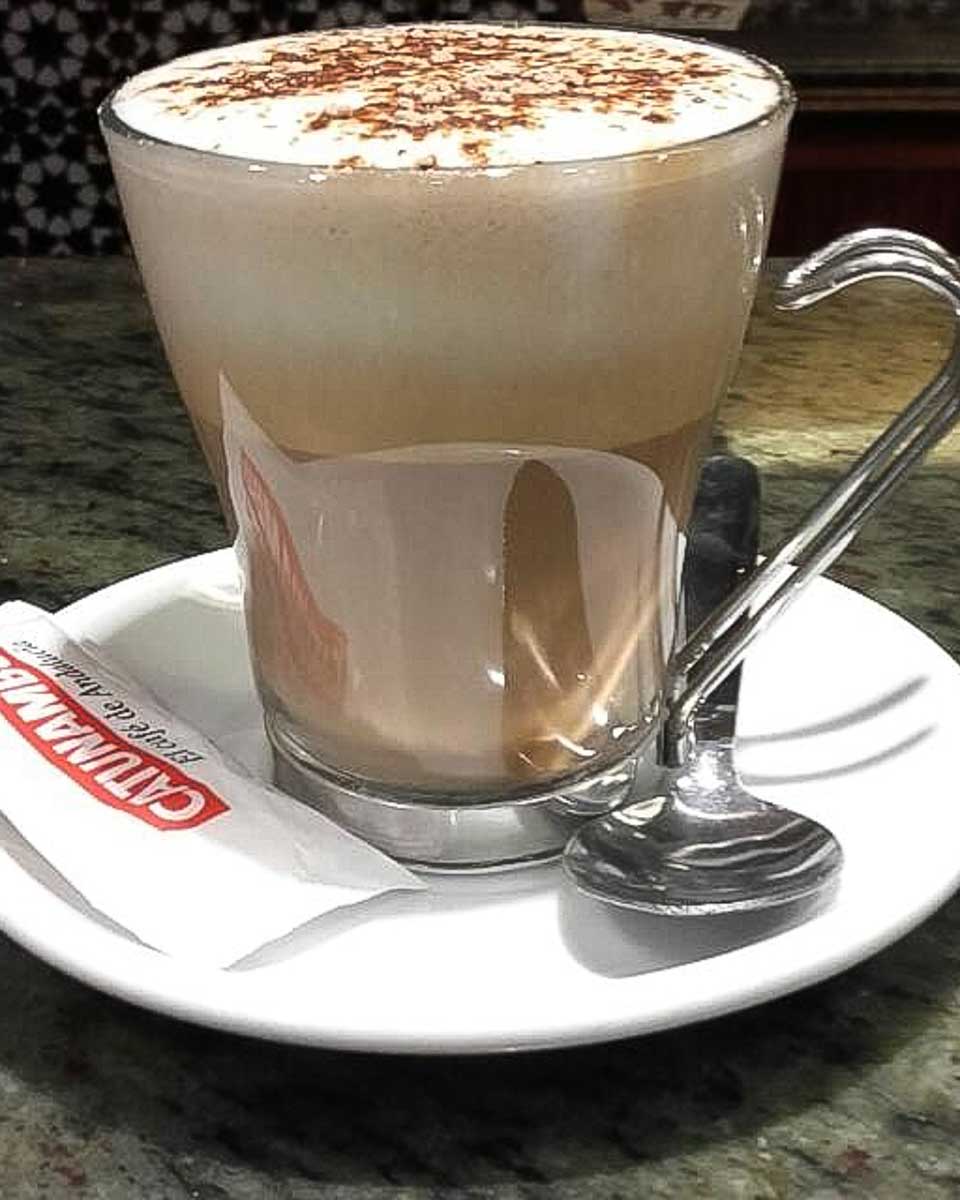 A coffee at Cafeteria Catunambu in Seville Spain