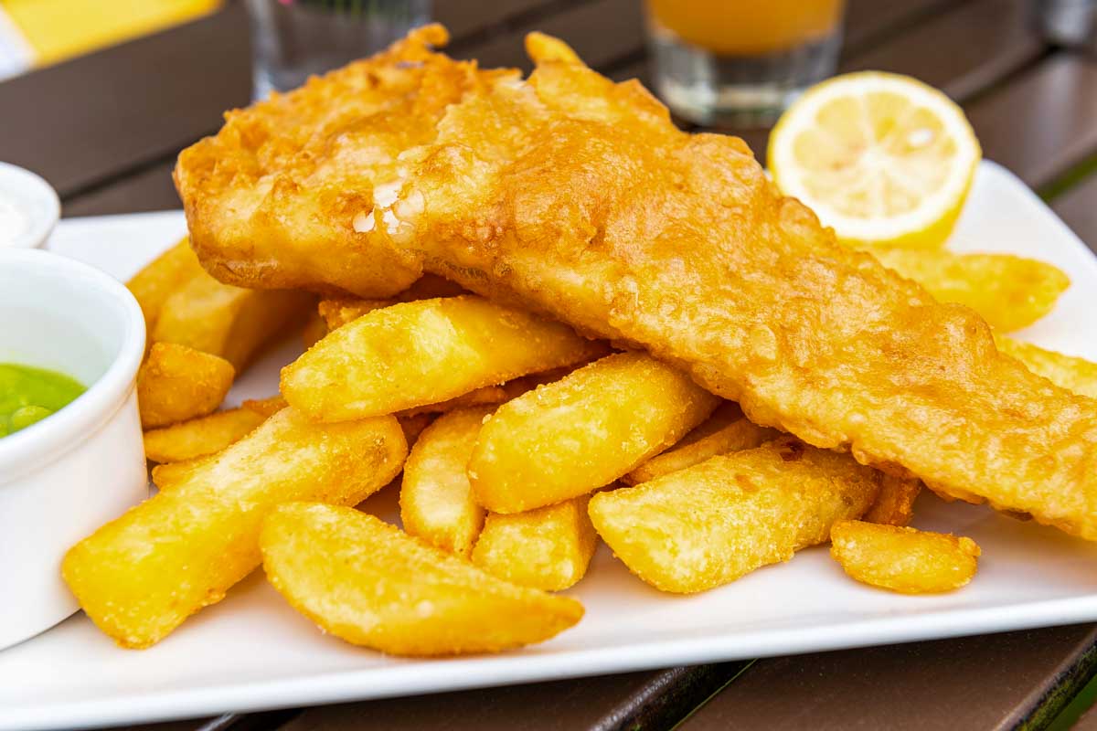 A fish and chips dinner eaten in Edinburgh Scotland