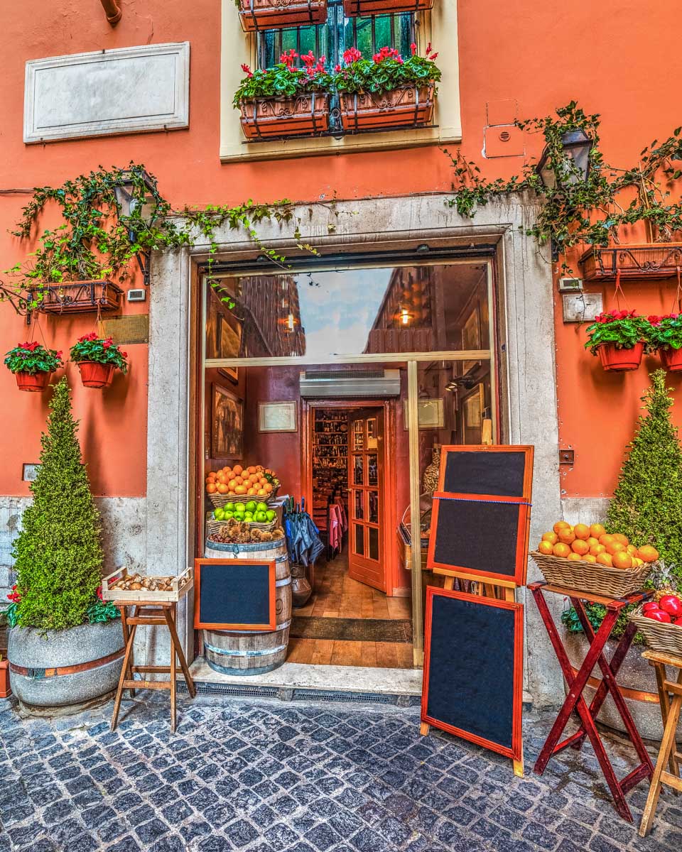 A fruit store in Trastevere Rome Italy