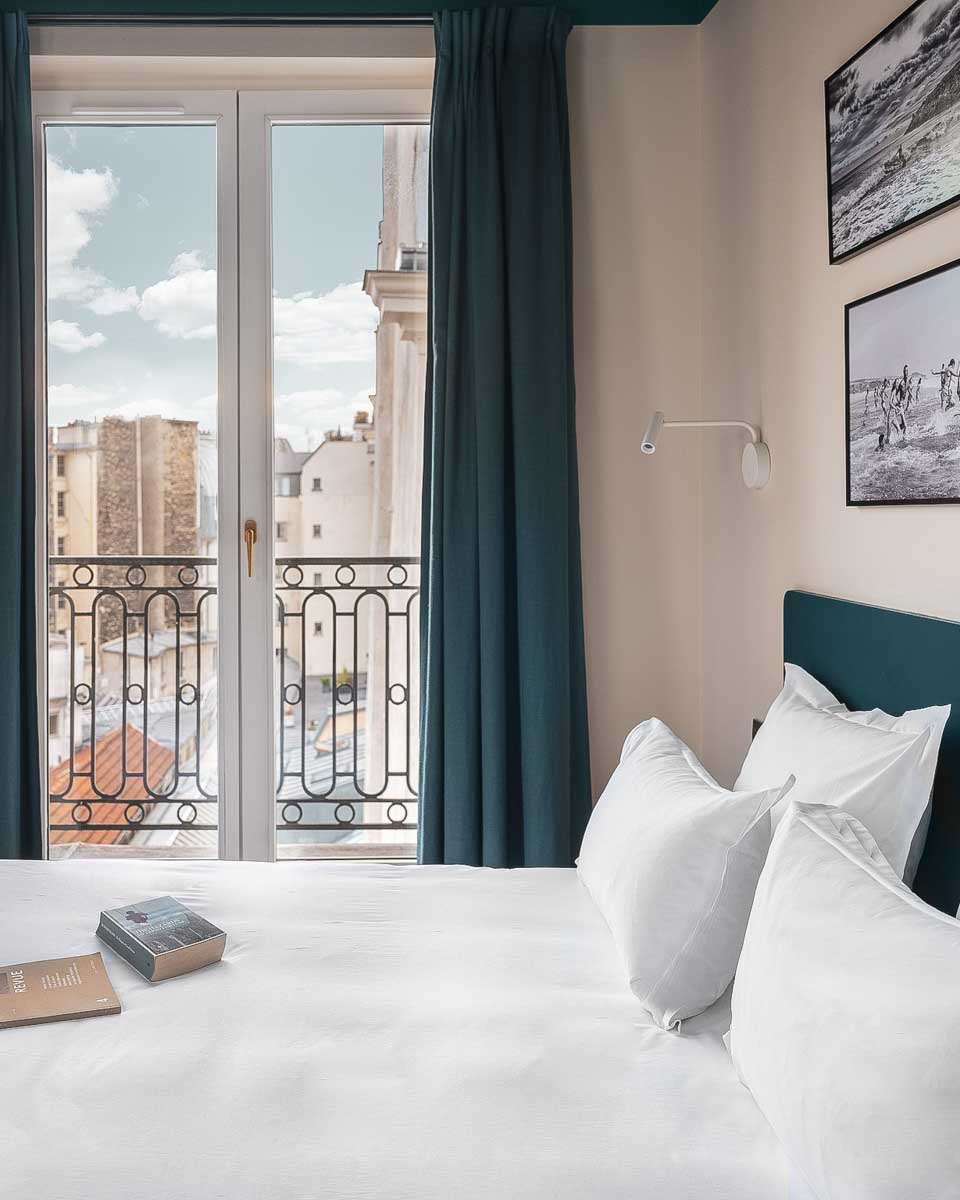 A hotel room at the Edgar & Achille Hotel in Paris France