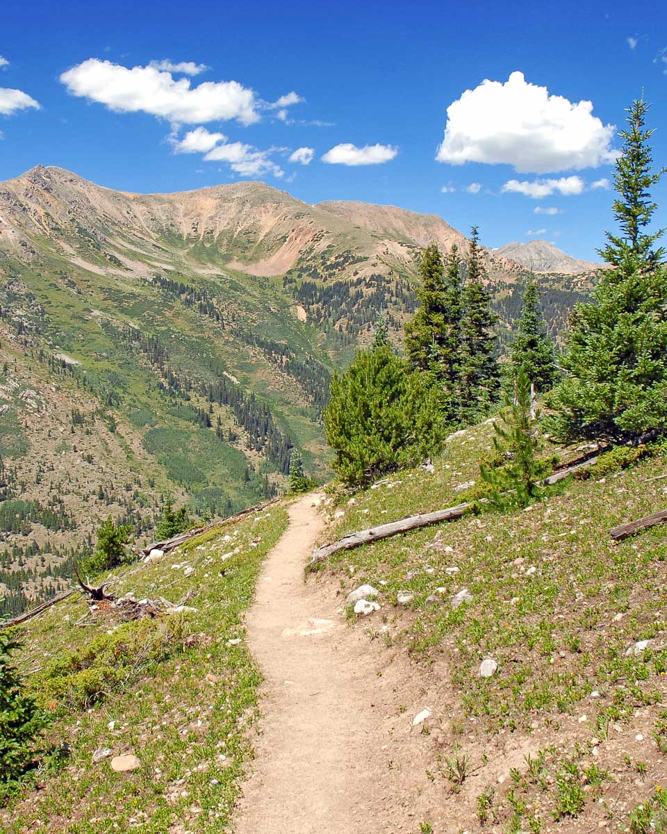 A trail seen on a hiking tour in the rocky mountains from Denver Colorado