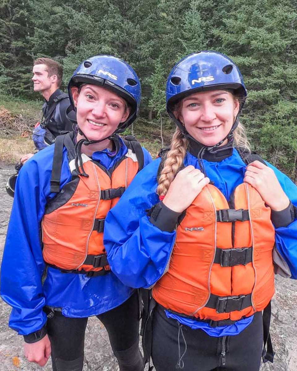 Bailey-and-her-friend-take-a-selfie-while-white-water-rafting-near Lake Tahoe